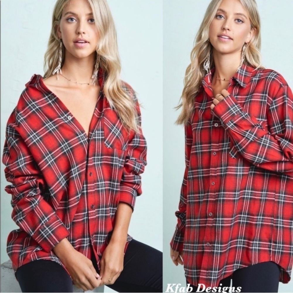 Plaid Top Button up